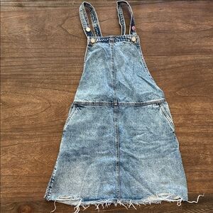 Blank NYC Light Wash Denim Overall Mini Dress